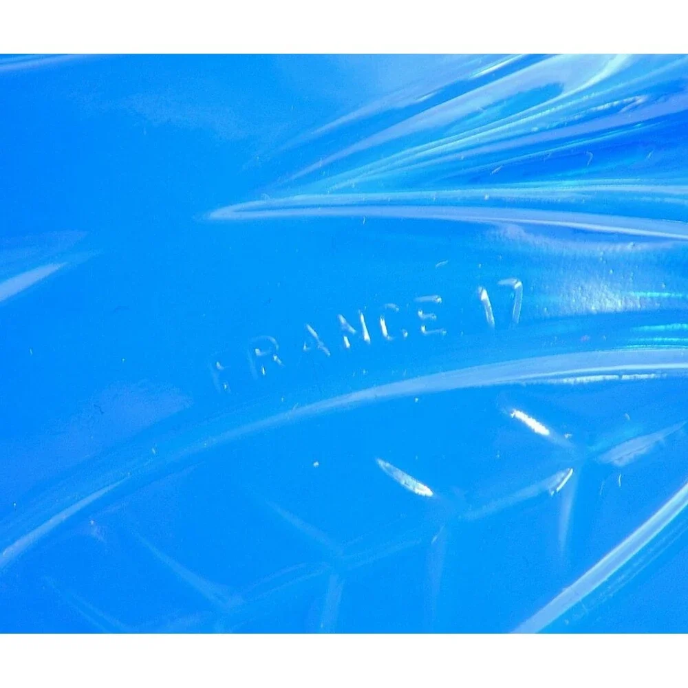 AVON Royal Sapphire Cereal Salad Bowls Cobalt Blue Leaf 6.5 Inch Glass Set of 4
